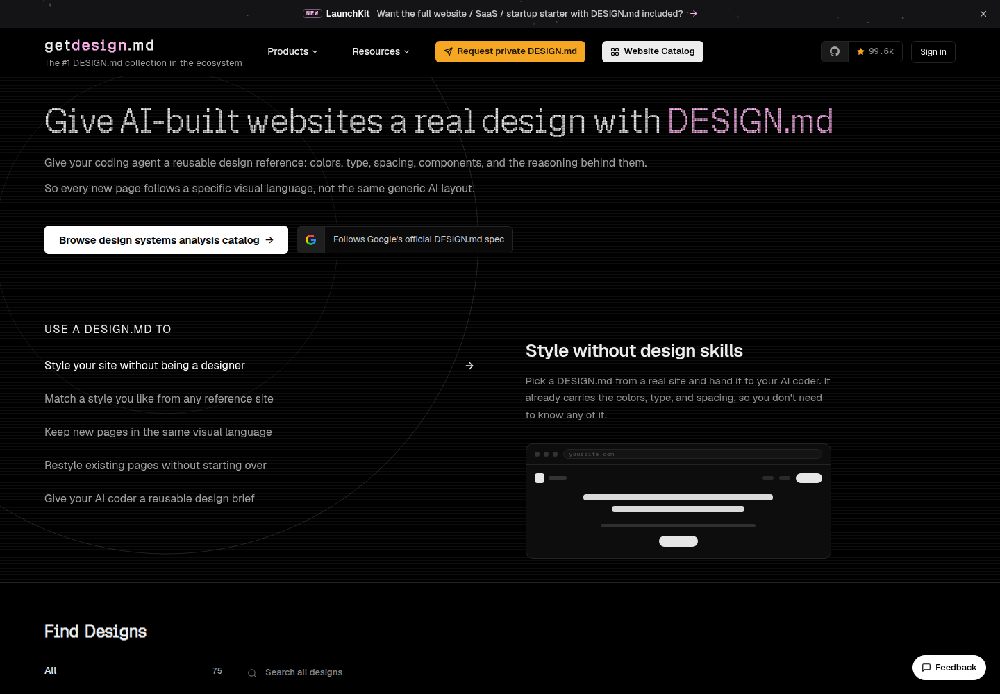 getdesign.md 홈페이지 캡처